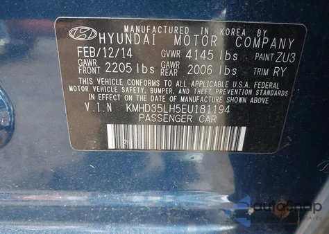 2014 Hyundai Elantra Gt from USA, damaged, VIN KMHD35LH5EU181194